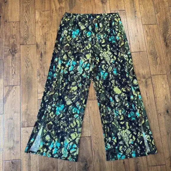 Lot of 4 Womens L/XL Palazzo Pants Boho Tribal Print Elastic Waist Wide Leg - Picture 8 of 12